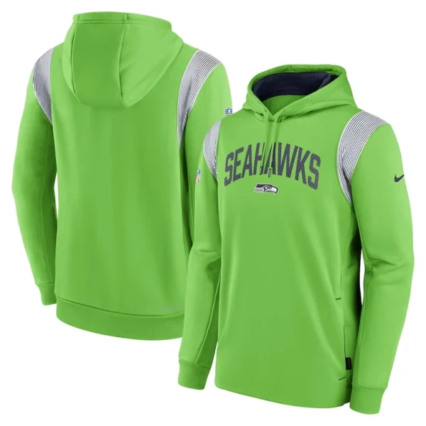 Seattle seahawks nike sideline athletic stack performance pullover hoodie Neon green