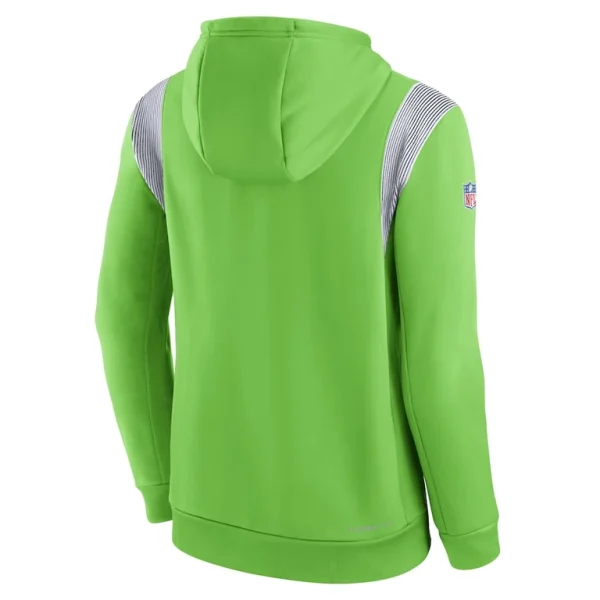 Seattle seahawks nike sideline athletic stack performance pullover hoodie Neon green L