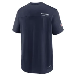 Seattle seahawks nike sideline coach chevron lock up logo v neck performance t shirt Heather navy M