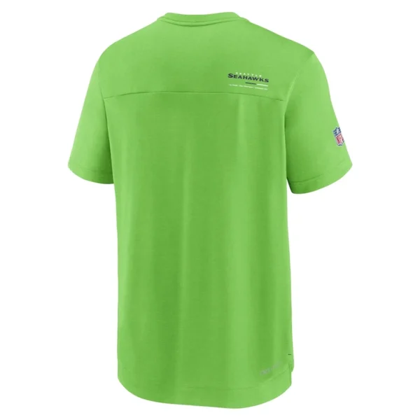 Seattle seahawks nike sideline coach chevron lock up logo v neck performance t shirt Neon green M
