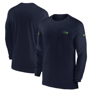 Seattle seahawks nike sideline coach performance long sleeve t shirt College navy