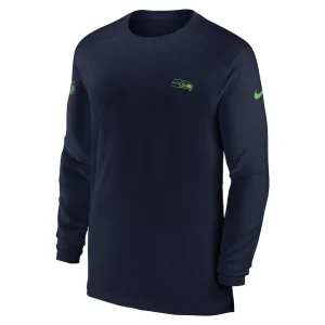 Seattle seahawks nike sideline coach performance long sleeve t shirt College navy M