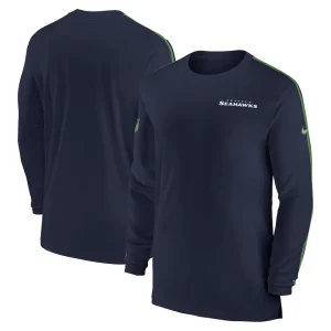 Seattle seahawks nike sideline coach uv performance long sleeve t shirt College navy