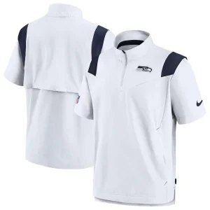 Seattle seahawks nike sideline coaches chevron lockup pullover top White