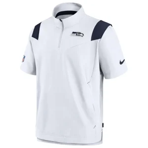 Seattle seahawks nike sideline coaches chevron lockup pullover top White M