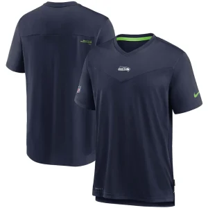 Seattle seahawks nike sideline coaches performance v neck t shirt College navy