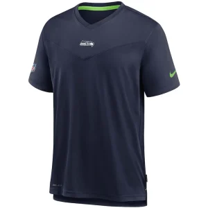 Seattle seahawks nike sideline coaches performance v neck t shirt College navy M