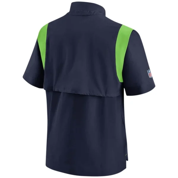 Seattle seahawks nike sideline coaches short sleeve quarter zip jacket College navy L