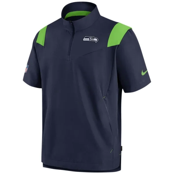 Seattle seahawks nike sideline coaches short sleeve quarter zip jacket College navy M
