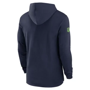 Seattle seahawks nike sideline hoodie performance long sleeve t shirt College navy L