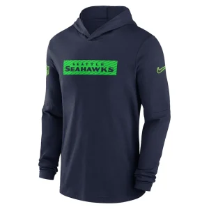 Seattle seahawks nike sideline hoodie performance long sleeve t shirt College navy M