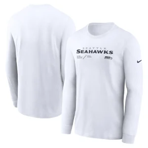 Seattle seahawks nike sideline infograph lock up performance long sleeve t shirt Silver