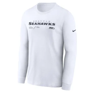Seattle seahawks nike sideline infograph lock up performance long sleeve t shirt Silver S
