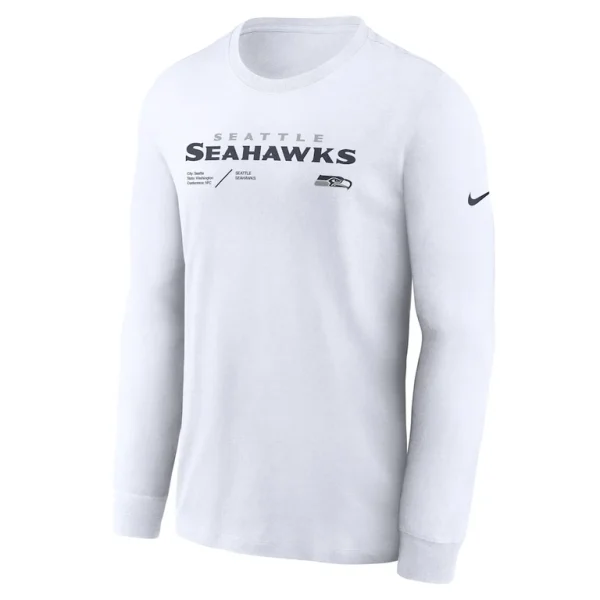 Seattle seahawks nike sideline infograph lock up performance long sleeve t shirt Silver S