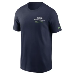Seattle seahawks nike sideline infograph lockup performance t shirt Navy S