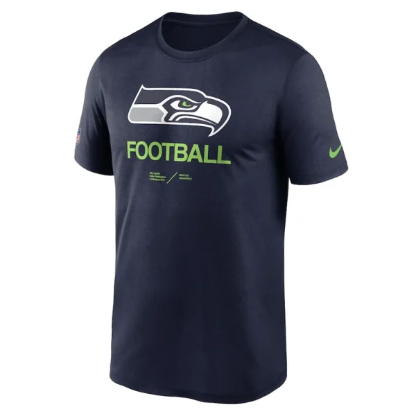 Seattle seahawks nike sideline infograph performance t shirt Navy S