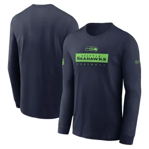 Seattle seahawks nike sideline performance long sleeve t shirt College navy