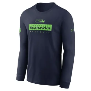 Seattle seahawks nike sideline performance long sleeve t shirt College navy M