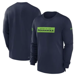 Seattle seahawks nike sideline player performance long sleeve t shirt College navy