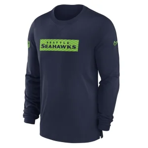 Seattle seahawks nike sideline player performance long sleeve t shirt College navy M