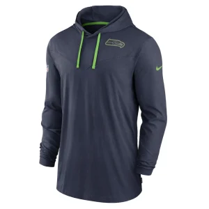Seattle seahawks nike sideline pop performance pullover long sleeve hoodie t shirt College navy M