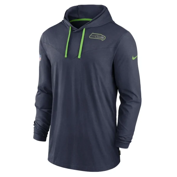 Seattle seahawks nike sideline pop performance pullover long sleeve hoodie t shirt College navy M