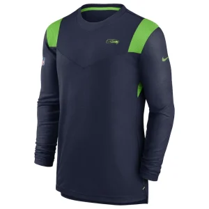 Seattle seahawks nike sideline tonal logo performance player long sleeve t shirt College navy M