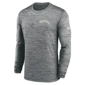 Seattle seahawks nike sideline velocity athletic stack performance long sleeve t shirt Gray M