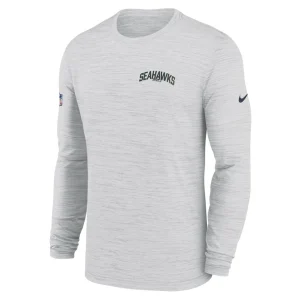 Seattle seahawks nike sideline velocity athletic stack performance long sleeve t shirt White M
