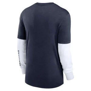 Seattle seahawks nike slub fashion long sleeve t shirt Heather college navy L