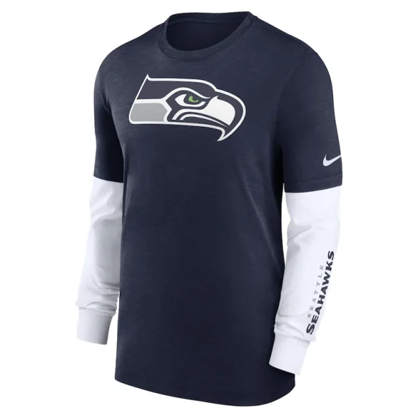 Seattle seahawks nike slub fashion long sleeve t shirt Heather college navy M