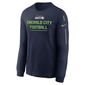 Seattle seahawks nike team slogan long sleeve t shirt College navy M