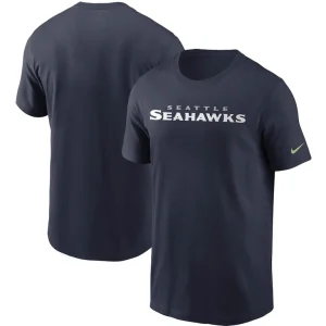 Seattle seahawks nike team wordmark t shirt College navy