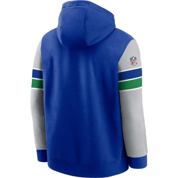 Seattle seahawks nike throwback sideline pullover hoodie Royalgray L