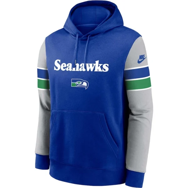 Seattle seahawks nike throwback sideline pullover hoodie Royalgray M
