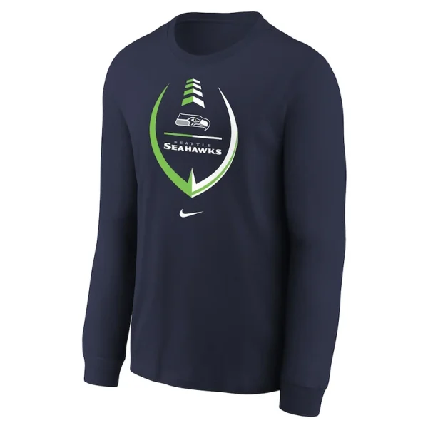 Seattle seahawks nike toddler icon long sleeve t shirt College navy 3T