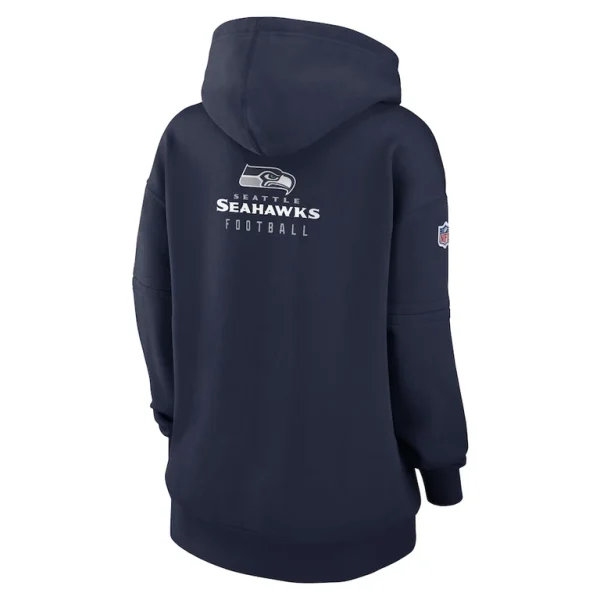 Seattle seahawks nike womens 2023 sideline club fleece pullover hoodie College navy M