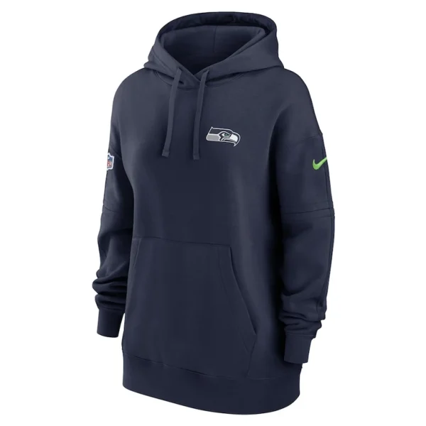 Seattle seahawks nike womens 2023 sideline club fleece pullover hoodie College navy S