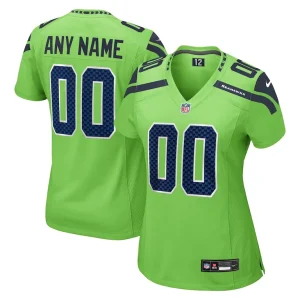 Seattle seahawks nike womens alternate custom game jersey Neon green