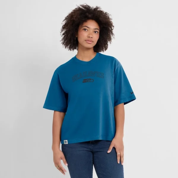 Seattle seahawks nike womens arch boxy t shirt Blue XL