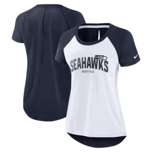 Seattle seahawks nike womens back slit lightweight fashion t shirt Whiteheather scarlet