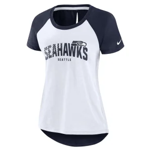 Seattle seahawks nike womens back slit lightweight fashion t shirt Whiteheather scarlet S
