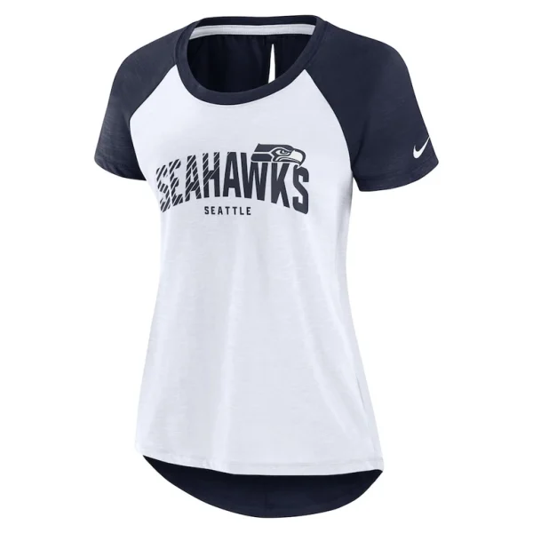 Seattle seahawks nike womens back slit lightweight fashion t shirt Whiteheather scarlet S