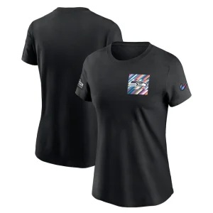 Seattle seahawks nike womens crucial catch sideline tri blend t shirt Black