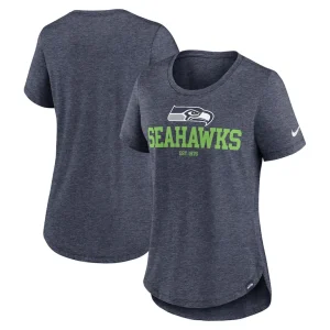 Seattle seahawks nike womens fashion tri blend t shirt Heather college navy