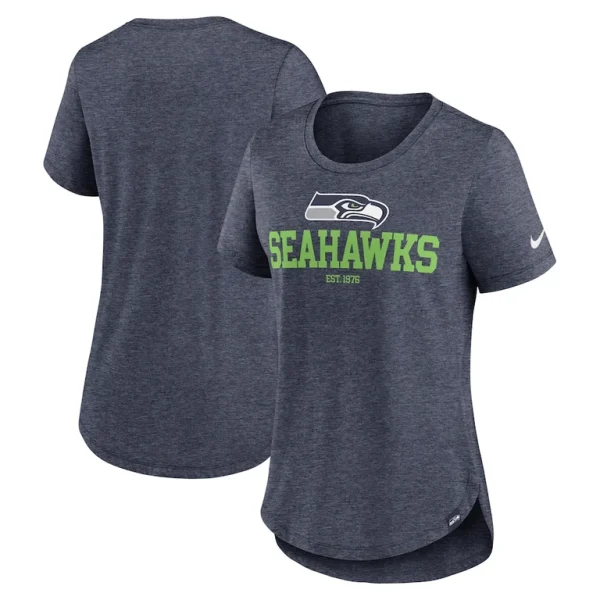 Seattle seahawks nike womens fashion tri blend t shirt Heather college navy