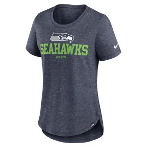 Seattle seahawks nike womens fashion tri blend t shirt Heather college navy S
