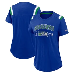 Seattle seahawks nike womens historic slub fashion t shirt Heather royal