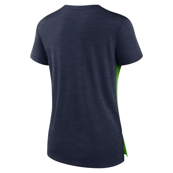 Seattle seahawks nike womens impact exceed performance notch neck t shirt Neon greencollege navy M