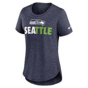 Seattle seahawks nike womens local fashion tri blend t shirt Heather college navy S